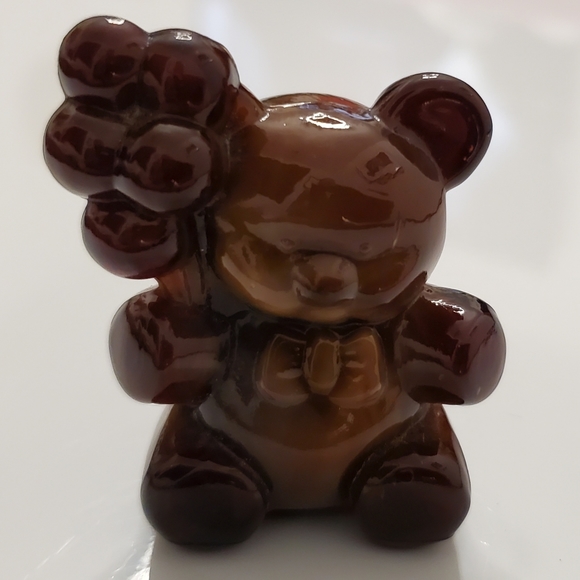 Vntg Boyd "Patrick the Bear" Chocolate Brown Slag Glass - Picture 3 of 10